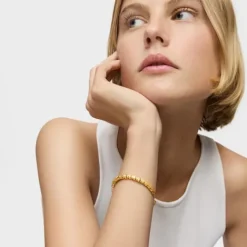 Pulsera osos con baño de oro 18 kt sobre plata Straight^TOUS Discount