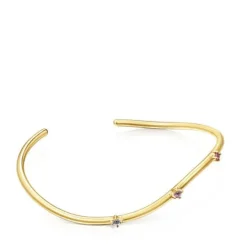 Pulsera oval con baño de oro 18 kt sobre plata y gemas Magic Nature^TOUS Clearance