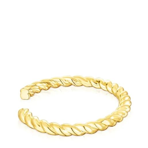 Pulsera rígida con baño de oro 18 kt sobre plata Twisted^TOUS Outlet