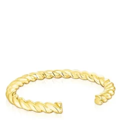 Pulsera rígida con baño de oro 18 kt sobre plata Twisted^TOUS Outlet