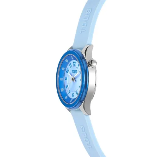 Reloj analógico celeste de acero Mini Self Time^TOUS Clearance