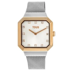 Reloj analógico con acero IPRG rosa y brazalete de acero Karat Squared^TOUS Hot