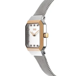 Reloj analógico con acero IPRG rosa y brazalete de acero Karat Squared^TOUS Hot