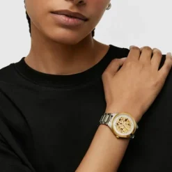 Reloj analógico con acero IPG dorado y brazalete de acero Karat Round^TOUS Best