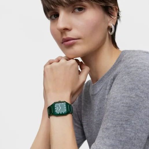 Reloj analógico con brazalete de aluminio verde Karat Squared^TOUS Sale