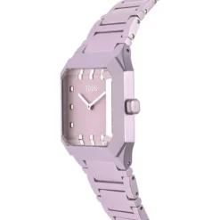 Reloj analógico con brazalete de aluminio rosa Karat Squared^TOUS Best