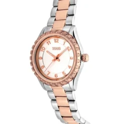 Reloj analógico con brazalete de acero y acero IPRG rosado T-Bear Kdt^TOUS Best