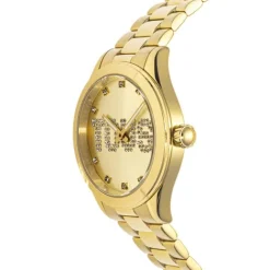 Reloj analógico con brazalete de acero IPG dorado y cristales T-Logo^TOUS Clearance