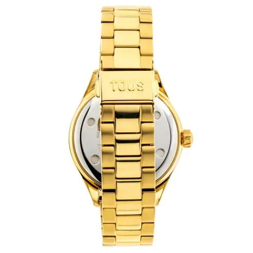 Reloj analógico con brazalete de acero IPG dorado y cristales T-Logo^TOUS Clearance