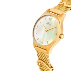 Reloj analógico con brazalete de acero IPG dorado y esfera de nácar Epic Icon Mesh^TOUS Discount