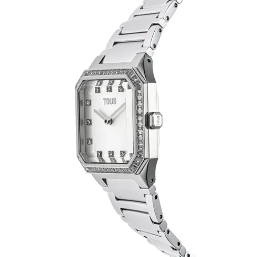 Reloj analógico con brazalete de aluminio y zirconias Karat Squared^TOUS Discount