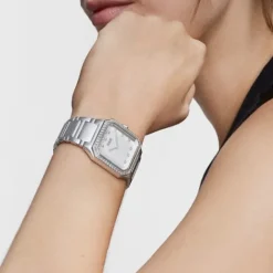 Reloj analógico con brazalete de aluminio y zirconias Karat Squared^TOUS Discount