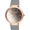 Reloj analógico con brazalete de acero y caja de aluminio en color IPRG rosado S-Mesh Mirror^TOUS Clearance