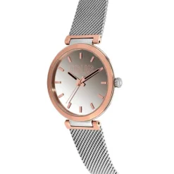 Reloj analógico con brazalete de acero y caja de aluminio en color IPRG rosado S-Mesh Mirror^TOUS Clearance