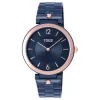 Reloj analógico con brazalete de acero IP azul y acero IPRG rosado S-Band^TOUS New