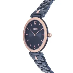 Reloj analógico con brazalete de acero IP azul y acero IPRG rosado S-Band^TOUS New