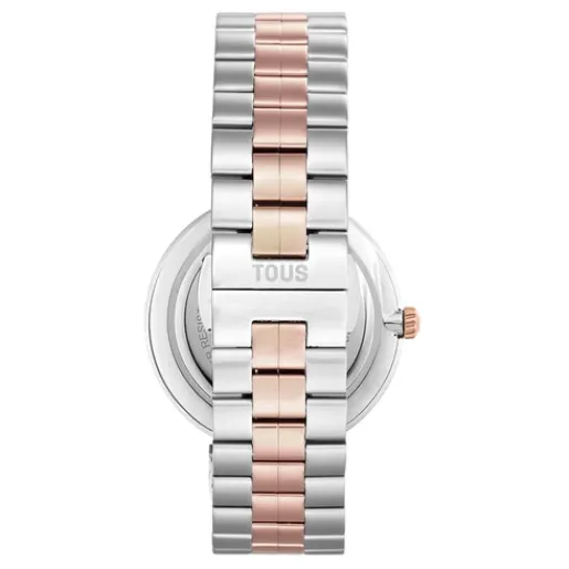 Reloj analógico con brazalete de acero y acero IPRG rosado S-Band^TOUS Clearance