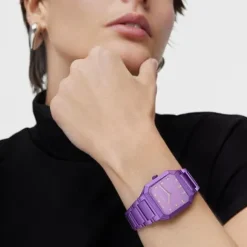 Reloj analógico con brazalete de aluminio lila Karat Squared^TOUS Online