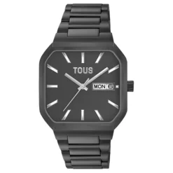 Reloj analógico con brazalete acero IP negro Lit^TOUS Clearance
