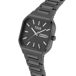 Reloj analógico con brazalete acero IP negro Lit^TOUS Clearance