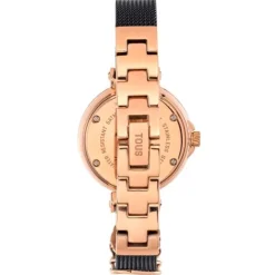 Reloj analógico con brazalete de acero IP negro y acero IPRG rosa Icon Charms^TOUS