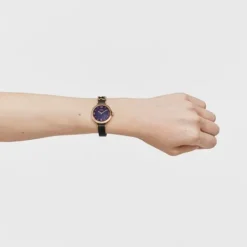 Reloj analógico con brazalete de acero IP negro y acero IPRG rosa Icon Charms^TOUS