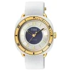 Reloj analógico de acero IPG dorado con brazalete elástico en color blanco Osier^TOUS New