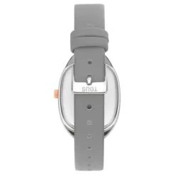 Reloj analógico de acero IPRG rosa con correa de piel gris Heritage^TOUS Clearance