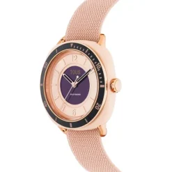 Reloj analógico de acero IPRG nude con brazalete elástico en color rosa Osier^TOUS