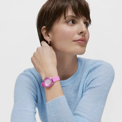 Reloj analógico fucsia de acero Mini Self Time^TOUS Outlet