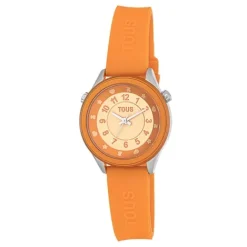 Reloj analógico naranja de acero Mini Self Time^TOUS Hot