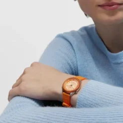 Reloj analógico naranja de acero Mini Self Time^TOUS Hot