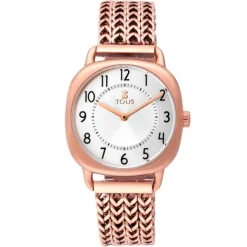 Reloj analógico Osier 1920 de acero IP rosado^TOUS New
