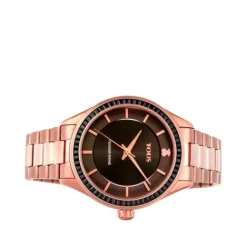 Reloj analógico T-Shine de acero IP rosado con zirconias cúbicas^TOUS Outlet