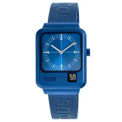 Reloj analógico y digital con brazalete de acero IP azul MARS^TOUS Outlet