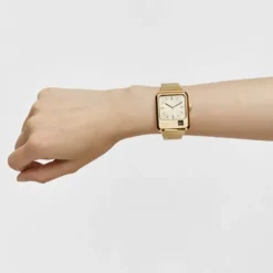 Reloj analógico y digital con brazalete de acero IPG dorado MARS^TOUS