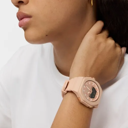 Reloj analógico/digital de acero IPRG nude con brazalete de nylon rosa Bet^TOUS Discount