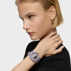 Reloj analógico/digital de acero IP lila con brazalete de nylon lila Bet^TOUS Outlet