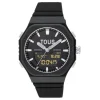 Reloj analógico/digital de acero y brazalete de nylon negro Bet^TOUS