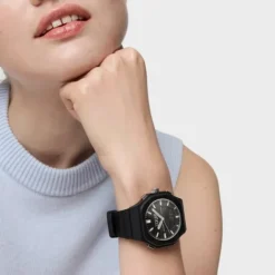 Reloj analógico/digital de acero y brazalete de nylon negro Bet^TOUS