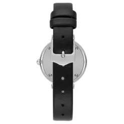 Reloj con movimiento suizo analógico de acero con 0,49 ct en diamantes y brazalete de piel negra Les Classiques^TOUS Online