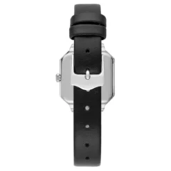 Reloj con movimiento suizo analógico de acero con 0,40 ct en diamantes y brazalete de piel negra Les Classiques^TOUS Hot