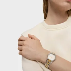 Reloj digital con brazalete de acero SS y acero IPG dorado Karat^TOUS