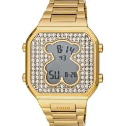 Reloj digital con brazalete de acero IPG dorado y zirconitas D-BEAR^TOUS Online
