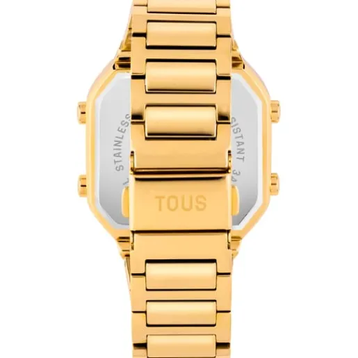 Reloj digital con brazalete de acero IPG dorado y zirconitas D-BEAR^TOUS Online