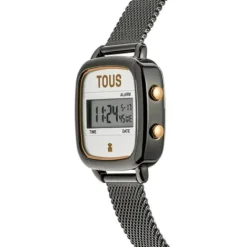 Reloj digital con brazalete de acero IPG gris D-Logo New^TOUS Best
