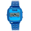 Reloj digital con brazalete de aluminio en color azul D-Logo^TOUS Hot