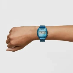 Reloj digital con brazalete de aluminio en color azul D-Logo^TOUS Hot