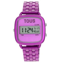 Reloj digital con brazalete de aluminio en color lila D-Logo^TOUS Hot