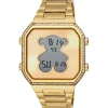 Reloj digital con brazalete de acero IPG dorado y zirconitas D-BEAR^TOUS Outlet